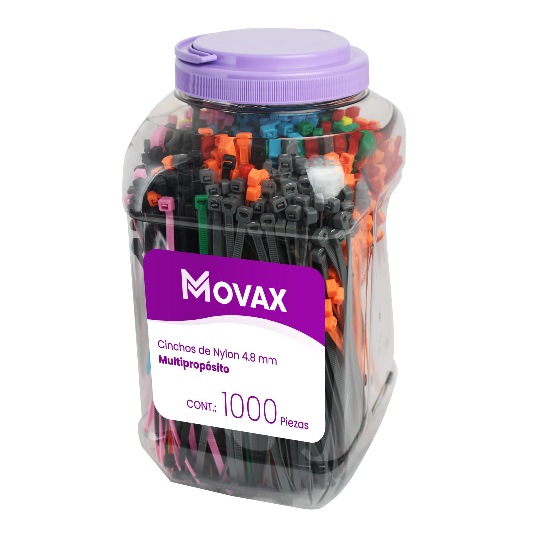Frasco de Cinchos de Nylon 4.8 mm x 200 mm (1000 piezas)