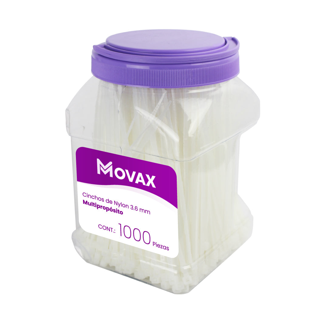 Frasco de Cinchos de Nylon 3.6 mm x 150 mm (1000 piezas)